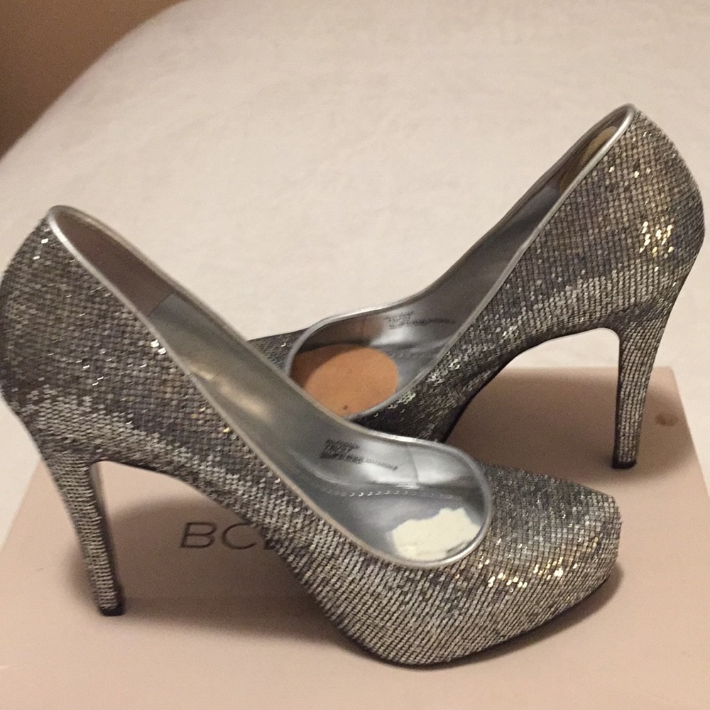 heeled glitter jelly shoes